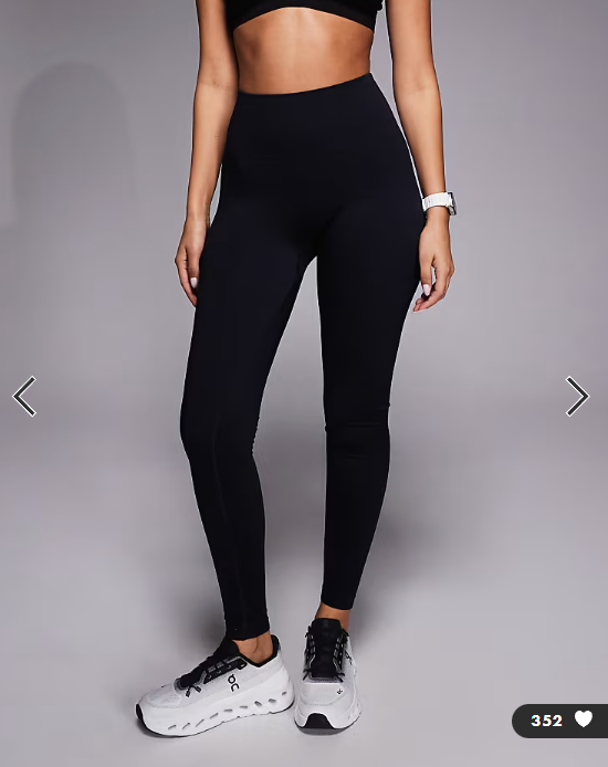 4505 seamless baby rib high waist gym leggings in black