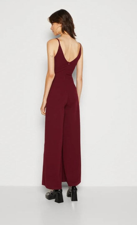 WAL G. STRAPPY SQUARE NECK - Jumpsuit - wine