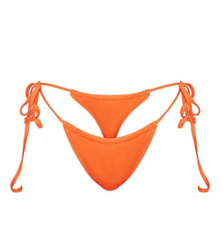 Tangerine Micro Tie Side Bikini Bottoms