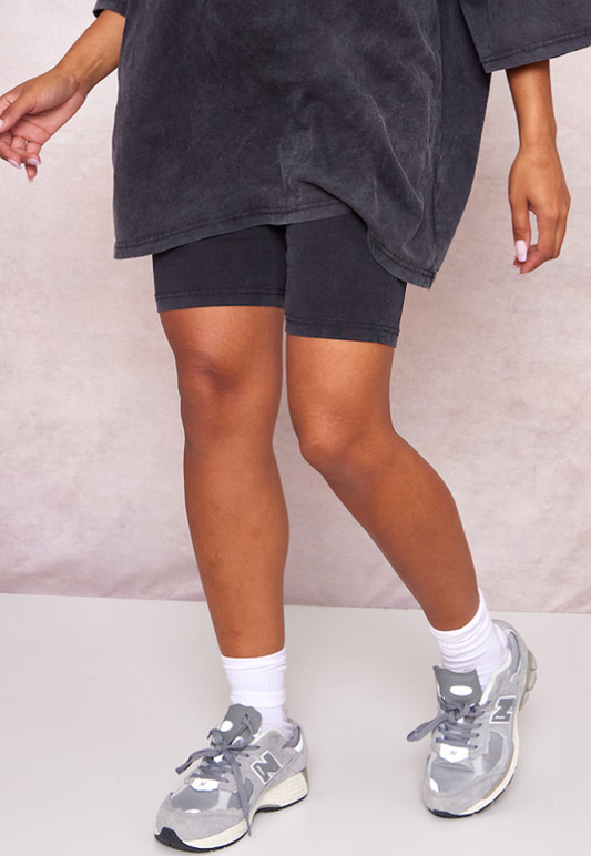 Maternity Charcoal Acid Wash Cycle Shorts