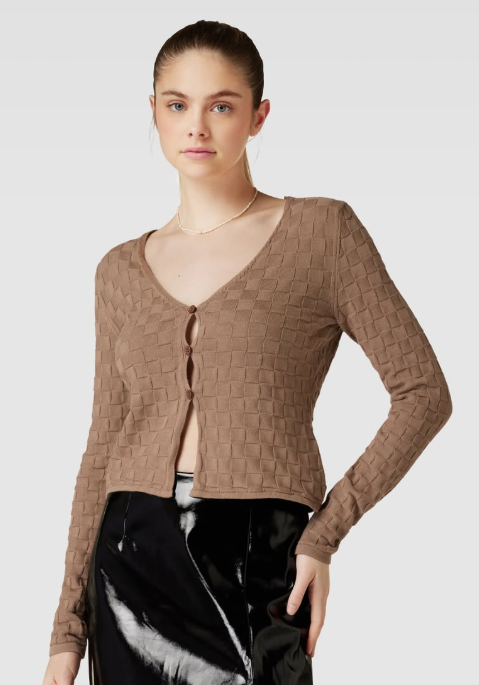 NA-KD - Square Knit Tie Detail Cardigan