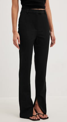 High Waist Slit Suit Trousers