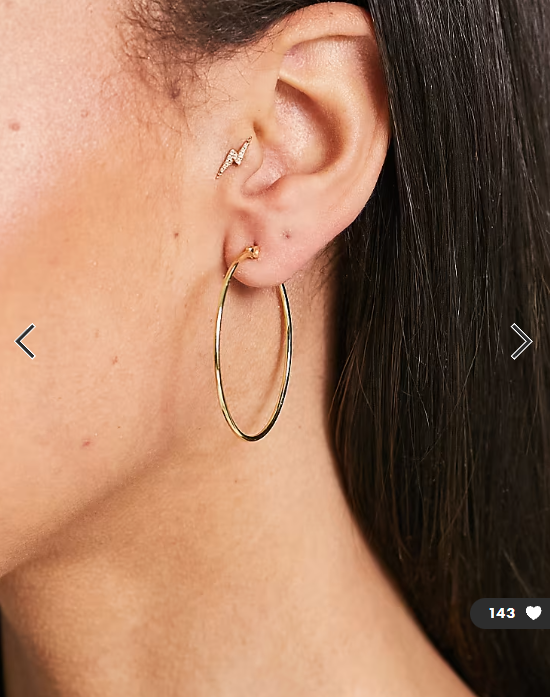 Pieces 18k plated large hoops in gold - GOLD