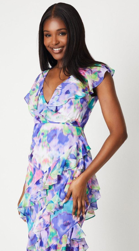 Chiffon Ruffle Maxi Dress