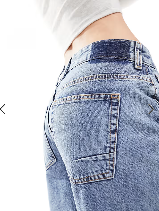 ASOS DESIGN Tall low rise baggy jeans in mid blue