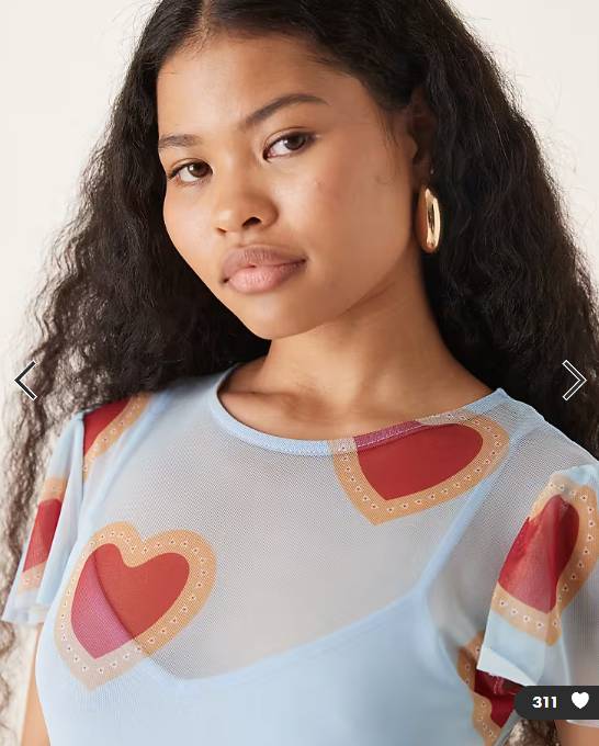 Never Fully Dressed Petite mesh flutter sleeve ruffle hem maxi dress in baby blue heart print