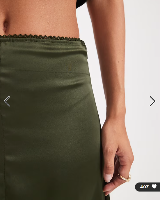 ASOS DESIGN satin co-ord maxi skirt in green