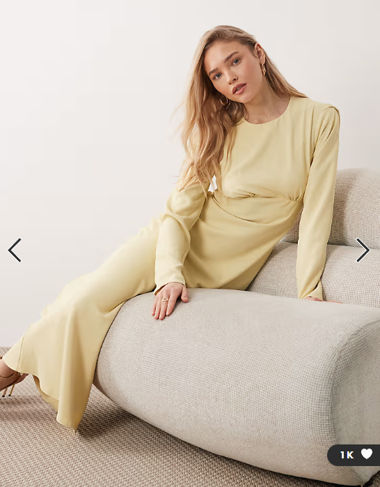 ASOS DESIGN bias bust detail maxi dress in buttermilk