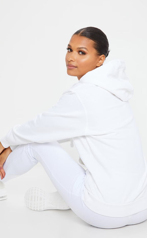 White Oversized Sweat Hoodie