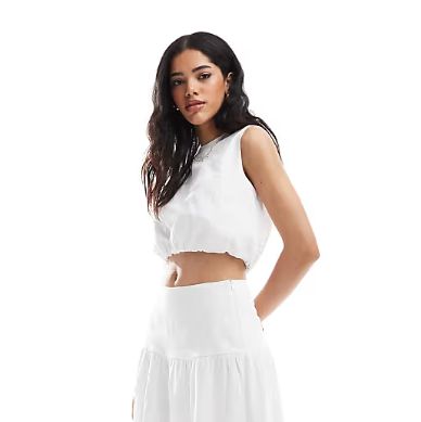 4th & Reckless poplin structured cropped top