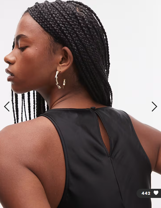 & Other Stories bias cut satin midi dress in black