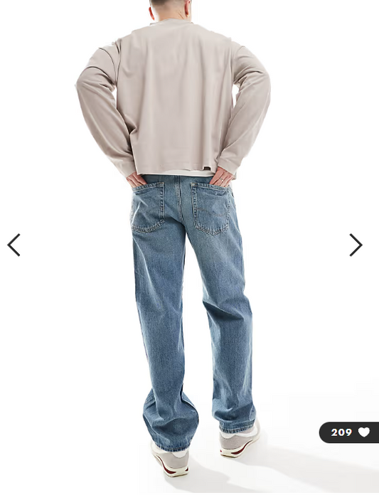 Jack & Jones Eddie loose jeans in mid blue vintage wash