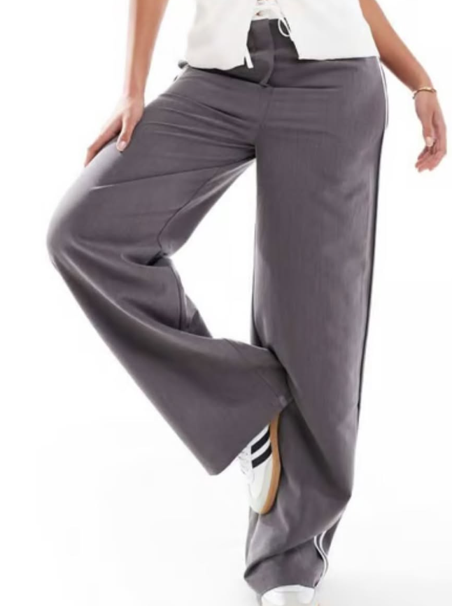 ASOS DESIGN Tall contrast panel trousers in grey