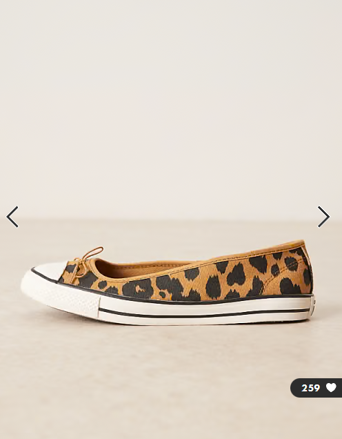 Converse Chuck Taylor All Star Dainty ballet flats in brown cow print