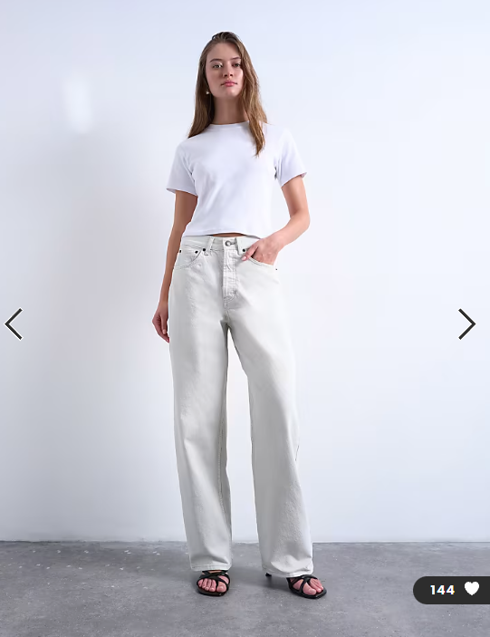 Topshop Column mid rise jeans in bone