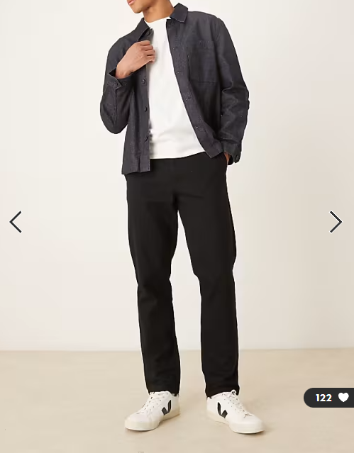ASOS DESIGN slim trousers in black moleskin