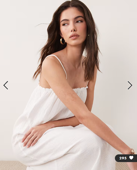 JDY Petite cheesecloth sleeveless maxi dress in white