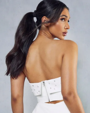 Pearl Embellished Corset Top