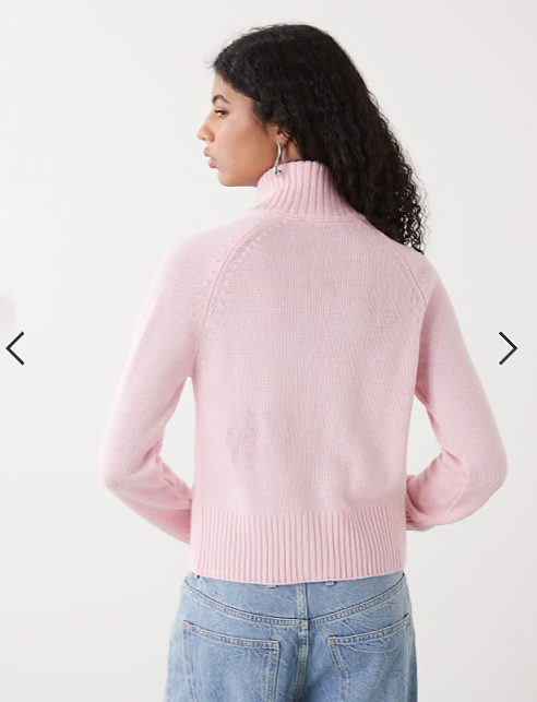 COLLUSION funnel neck zip through raglan cardigan in pink