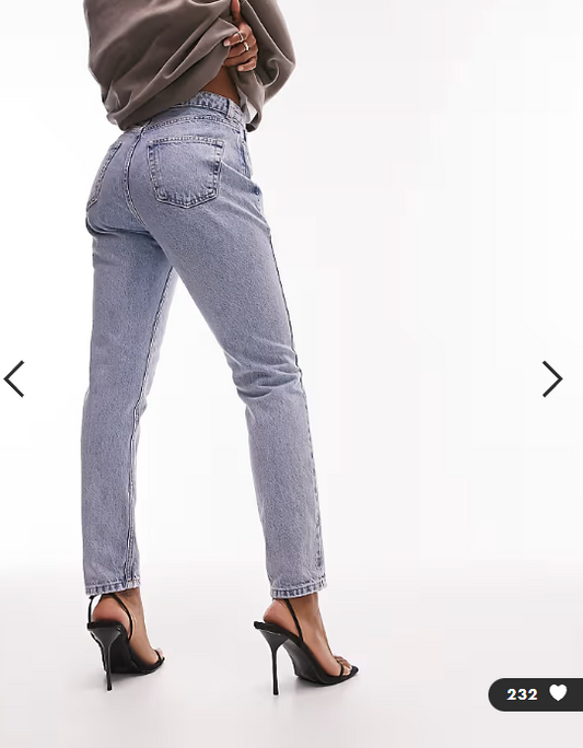 Topshop Hourglass Original Mom high rise jean in bleach
