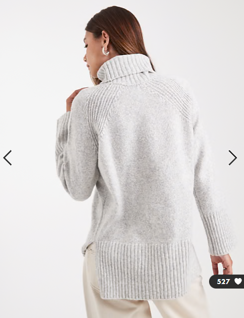 Brave Soul high neck soft touch jumper in light grey