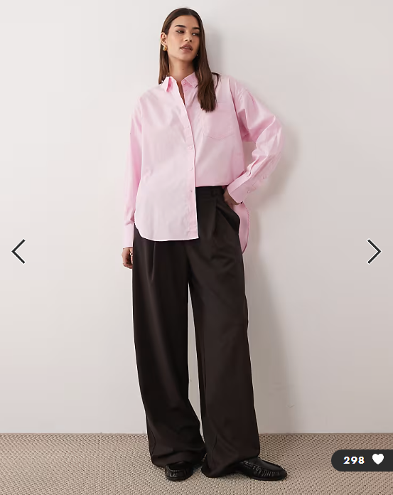 JJXX Jamie oversized poplin shirt in pink