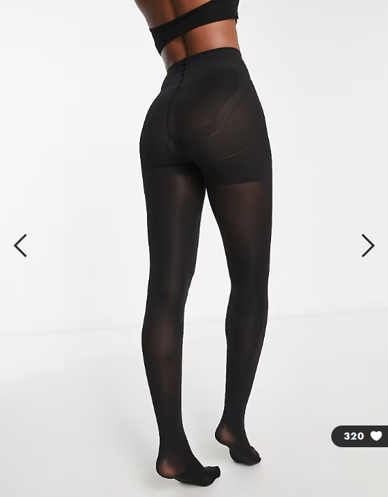 Pieces 40 denier body shaping tights in black