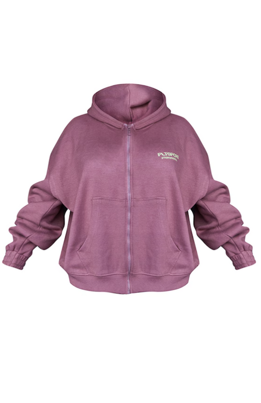 Mauve Sport Rib Pocket Zip Through Jacket