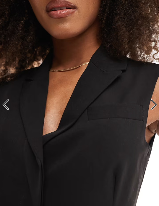 Miss Selfridge tailored waistcoat mini dress in black