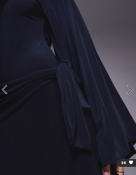 ASOS DESIGN exaggerated batwing cinched waist maxi dress in navy