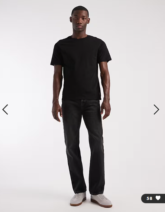 JJ Rebel regular fit basic t-shirt in black