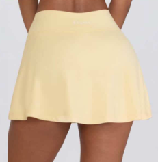 Bo&tee - Brushed Jersey Crossover Mini Skort in Lemon Marl