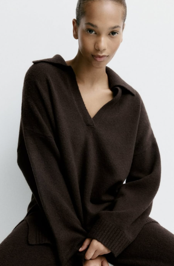 H&M-FINE-KNIT COLLARED JUMPER