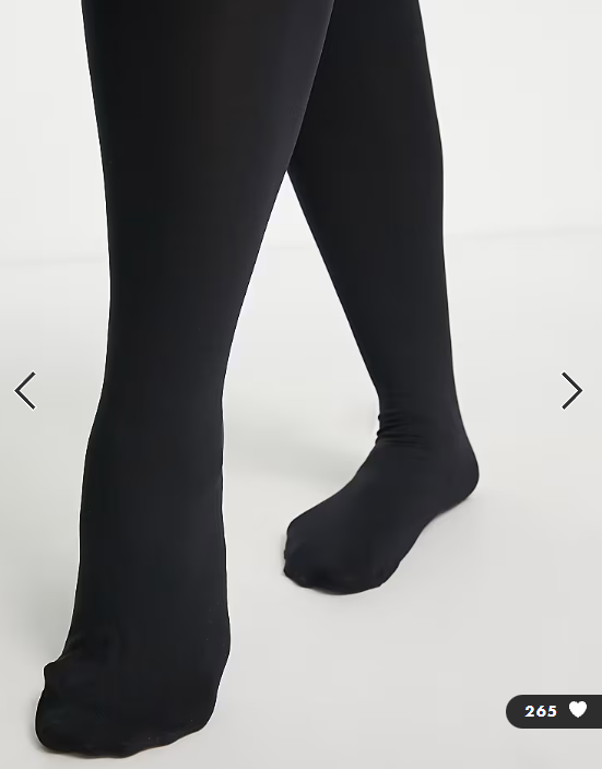 ASOS DESIGN Curve 90 denier super stretch improved fit tights in black