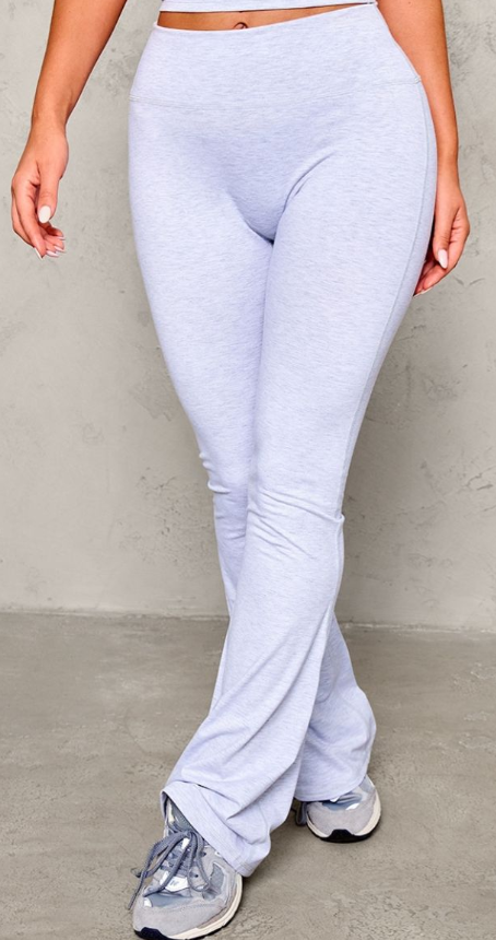 Plt - Ash Grey Marl Sculpt High Waist Flare Yoga Pants