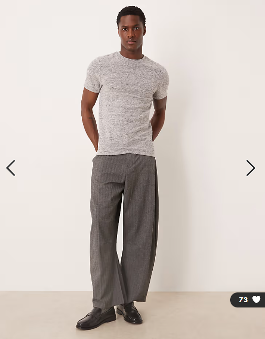 ASOS DESIGN heavyweight slim t-shirt in grey marl brushed texture .