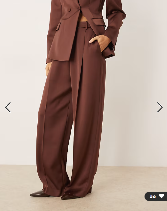 Mango Gilda satin tailored trouser co-ord in brown