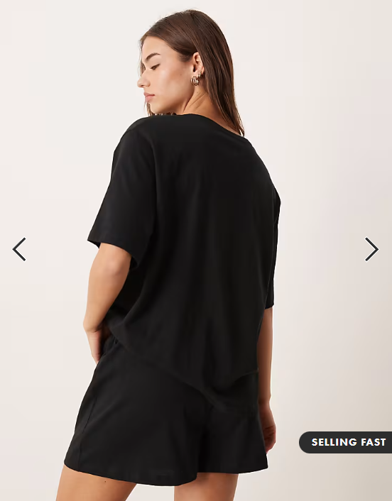 ASOS DESIGN mix & match cotton pyjama short in black