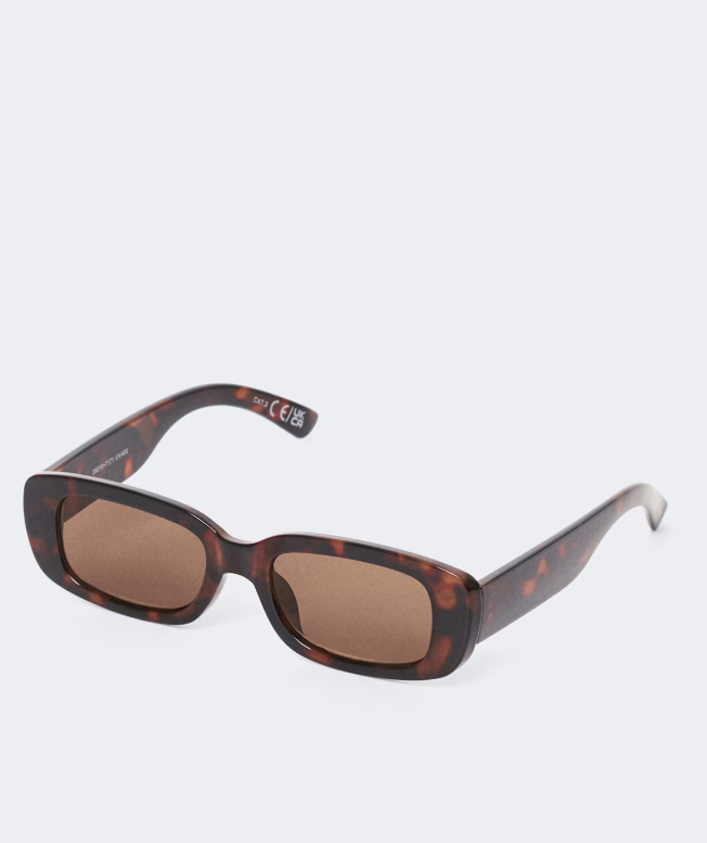 Gina tricot slim rectangular sunglasses in brown