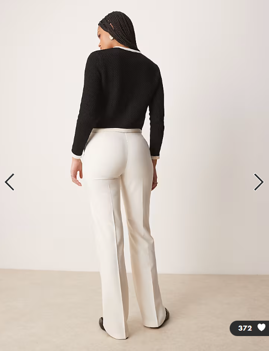 ASOS DESIGN Tall slim straight tailored trousers in cream