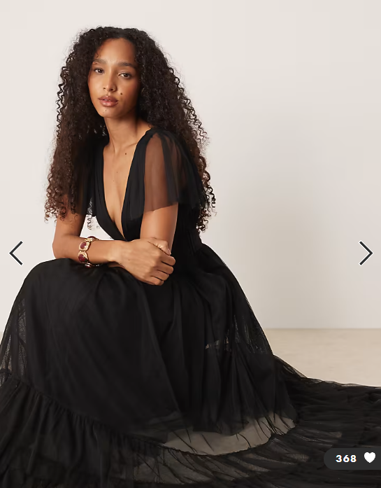Lace & Beads Bridesmaid Madison maxi dress in black