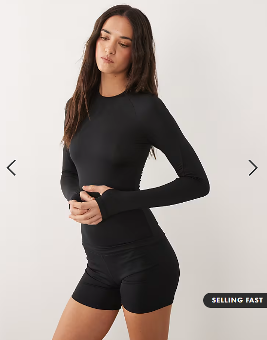 4505 Icon active quick dry slim fit long sleeve top in black
