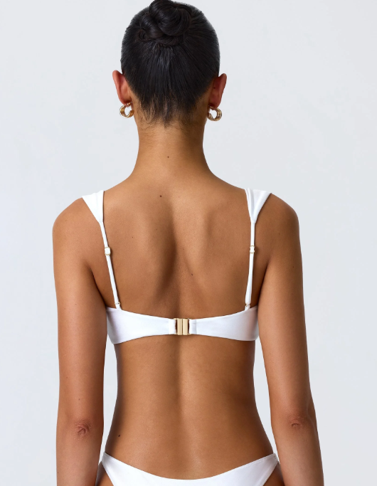 OhPolly - Charmed Embellished Bikini Top in White
