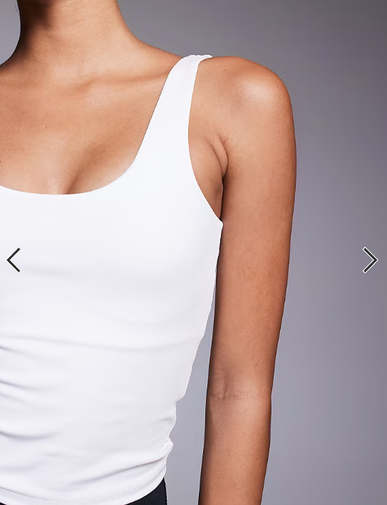 4505 square neck vest with inner bra in white