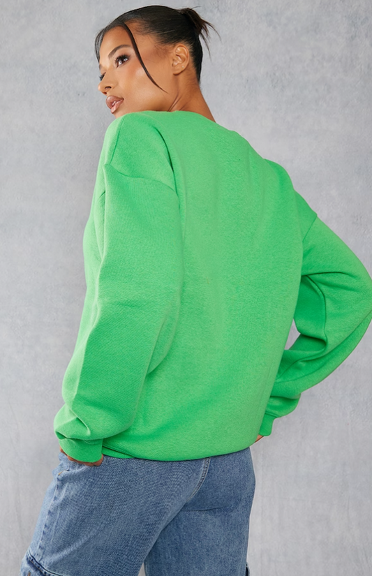 Green Oversized Fit Sweatshirt