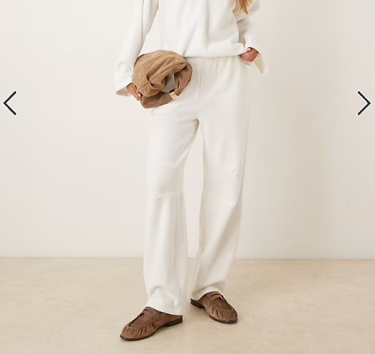 ASOS DESIGN Supersoft co-ord jogger in winter white ivory
