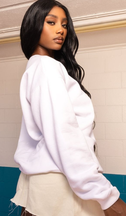 White Oversized Fit Sweatshirt