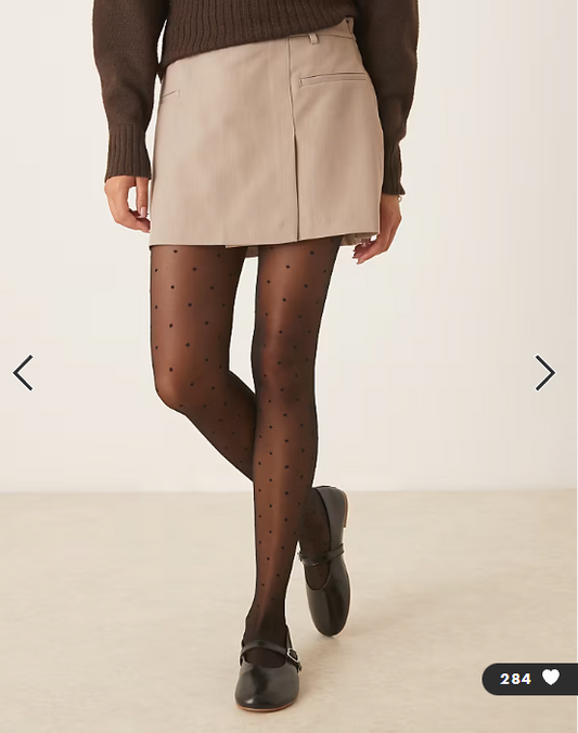 JJXX sheer tights with polka dots in black