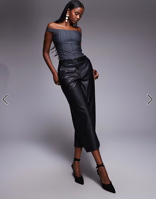 ASOS DESIGN bengaline bardot corset top in grey pinstripe