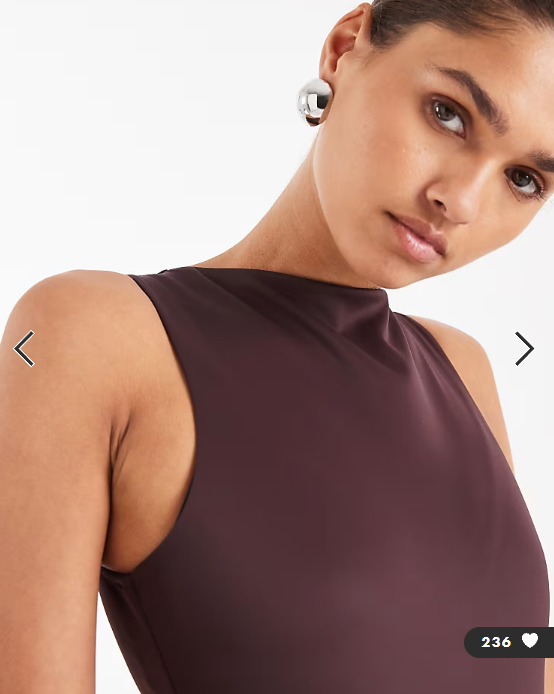 ASOS DESIGN Super Sculpting boat neck bodysuit in chocolate